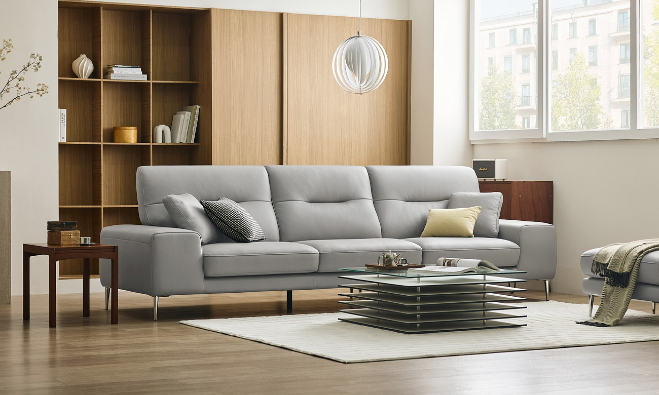 Ghế sofa 4 chỗ da bò tự nhiên kèm 2 gối - sofa da bò thật 4 chỗ - ảnh 1 | Ghế Sofa 360