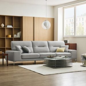 Alternative view of Ghế sofa 4 chỗ da bò tự nhiên kèm 2 gối