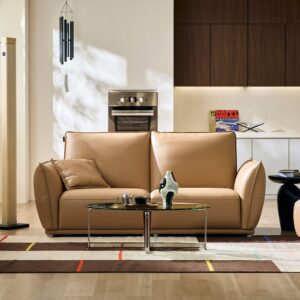 Alternative view of Ghế sofa 3 chỗ da bò tự nhiên () kèm 1 gối