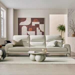 Alternative view of Ghế sofa 4 chỗ da bò tự nhiên () kèm 2 gối