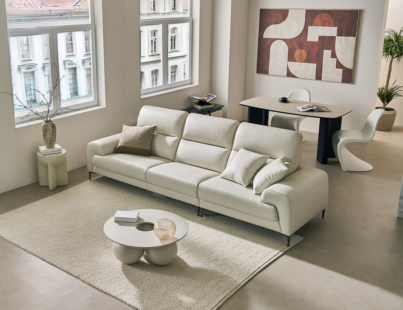 Ghế sofa 4 chỗ da bò tự nhiên () kèm 2 gối - sofa da bò thật 4 chỗ - ảnh 3 | Ghế Sofa 360