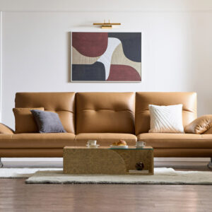 Ghế sofa Swing 4 chỗ có chức năng da bò tự nhiên () kèm 2 gối
