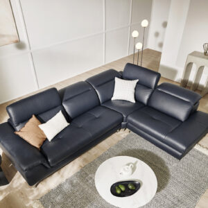 Ghế sofa Cushi Plus 4 chỗ có chức năng góc chữ L da bò tự nhiên