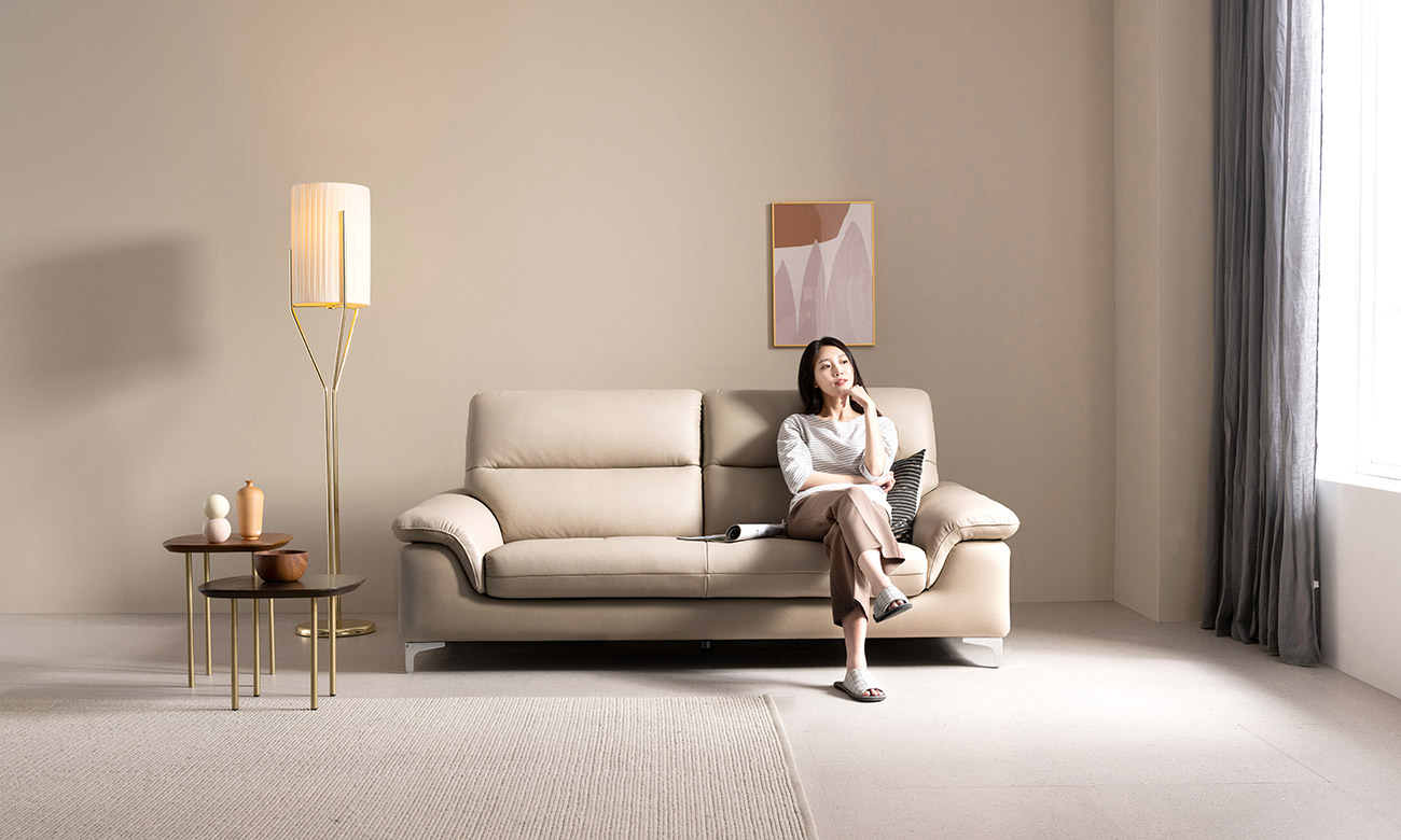 Ghế sofa Cushi Plus 3 chỗ da bò tự nhiên - sofa da bò thật Cushi Plus - ảnh 1 | Ghế Sofa 360