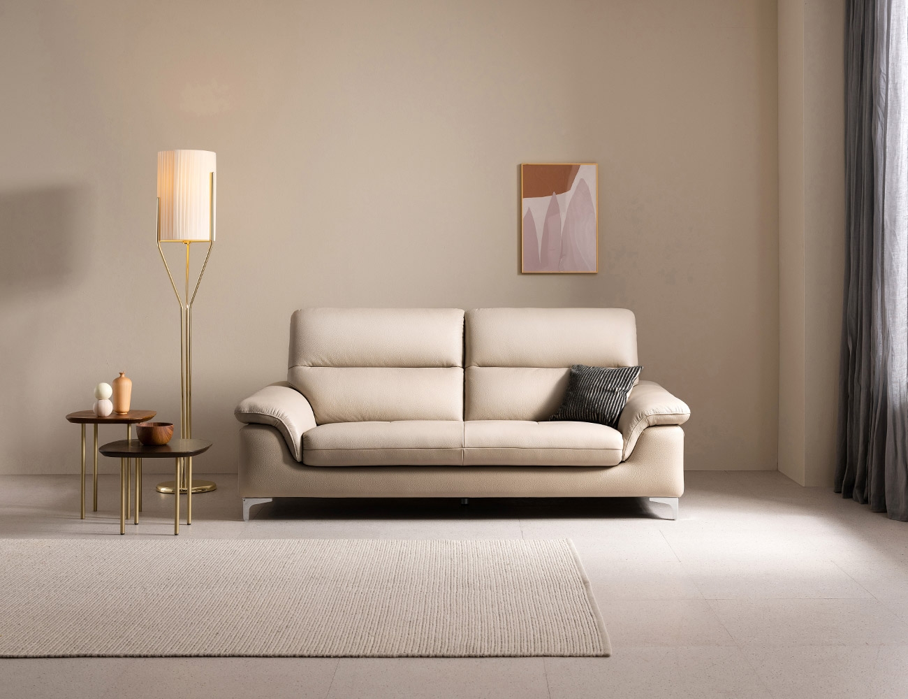 Ghế sofa Cushi Plus 3 chỗ da bò tự nhiên - sofa da bò thật Cushi Plus - ảnh 2 | Ghế Sofa 360