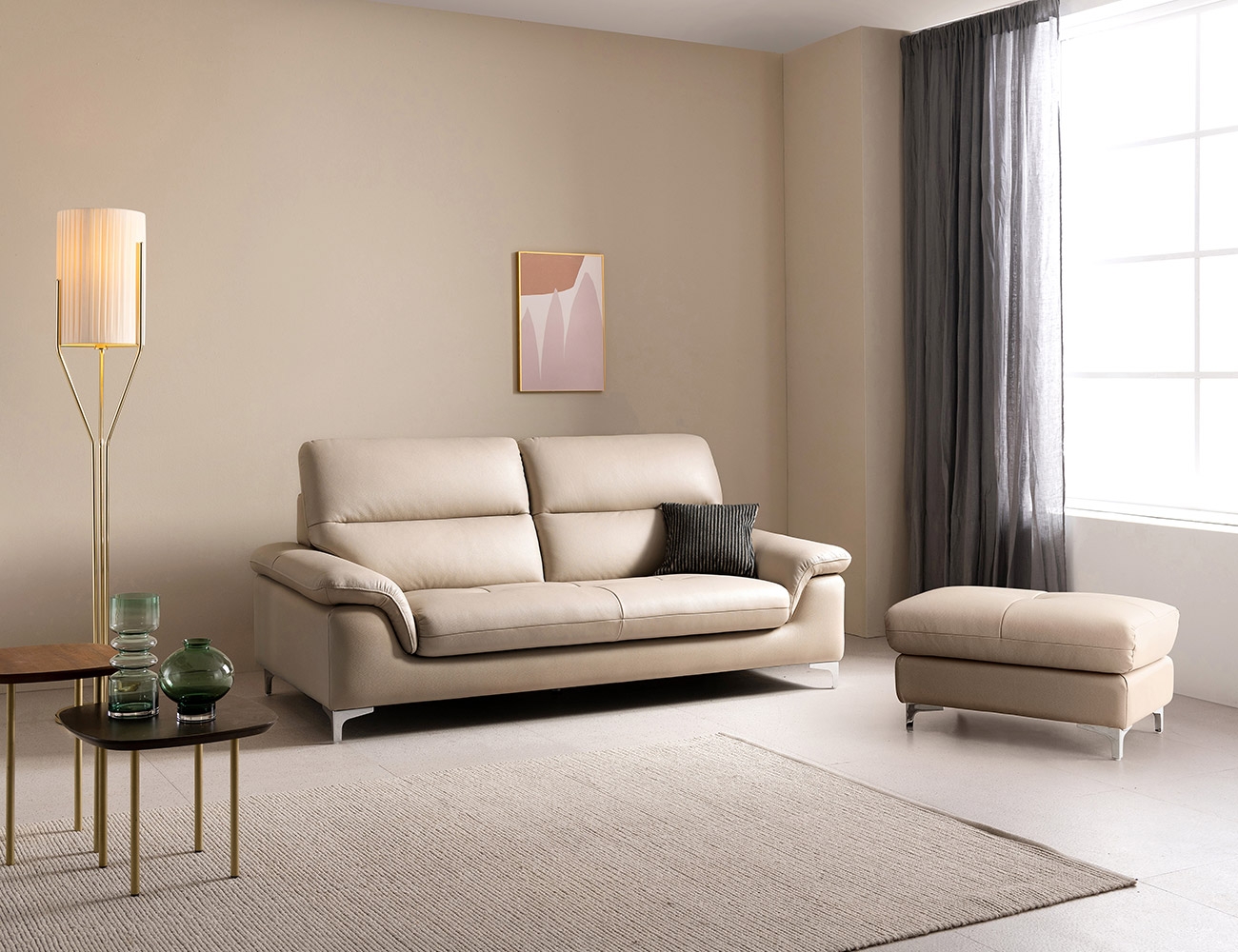 Ghế sofa Cushi Plus 3 chỗ da bò tự nhiên - sofa da bò thật Cushi Plus - ảnh 3 | Ghế Sofa 360