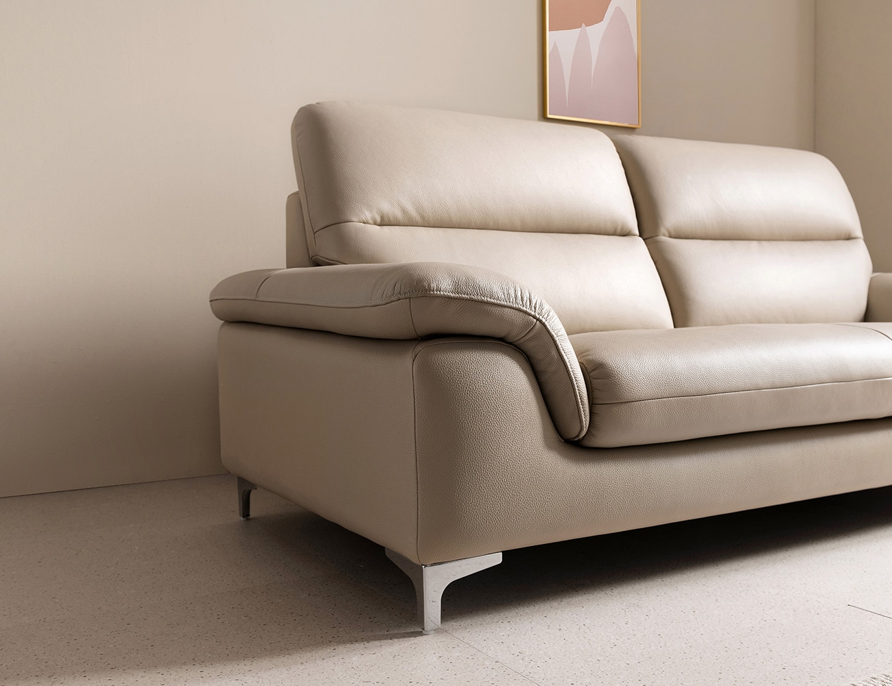 Ghế sofa Cushi Plus 3 chỗ da bò tự nhiên - sofa da bò thật Cushi Plus - ảnh 5 | Ghế Sofa 360
