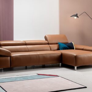 Alternative view of Ghế sofa Leonard 4 chỗ có chức năng dạng couch da bò Schrenck tự nhiên