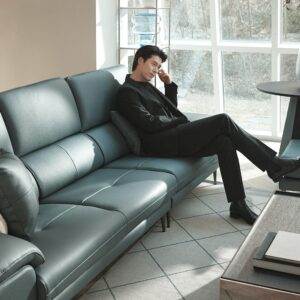 Alternative view of Ghế sofa Basto 4 chỗ da bò nguyên tấm cao cấp kèm 2 gối