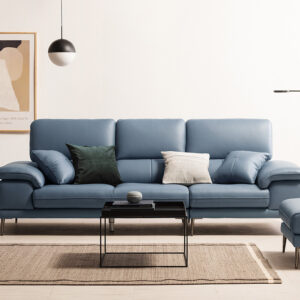 Ghế sofa Basto 3.5 chỗ da bò nguyên tấm cao cấp kèm 2 gối
