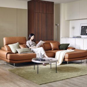 Alternative view of Ghế sofa Agnes 4 chỗ dạng couch có chức năng da bò tự nhiên