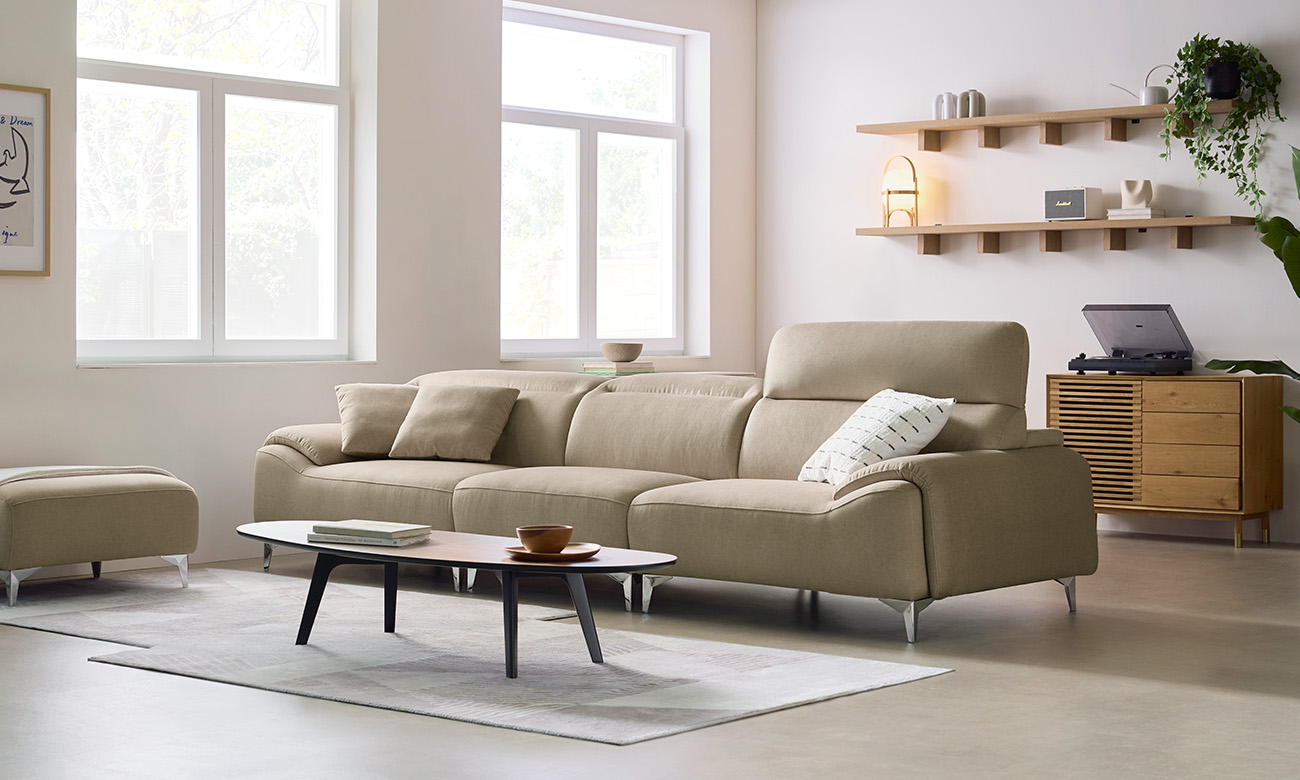 Ghế sofa Signic 4 chỗ có chức năng vải Zenwave kèm 2 gối - ghế sofa bọc nỉ Signic - ảnh 1 | Ghế Sofa 360