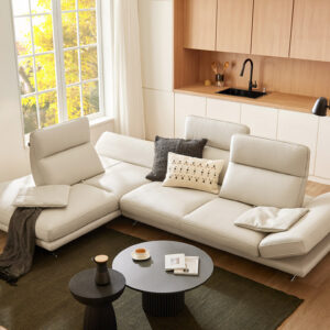Ghế sofa Signature Swing 4 chỗ góc chữ L có chức năng da bò nguyên tấm cao cấp kèm 2 gối