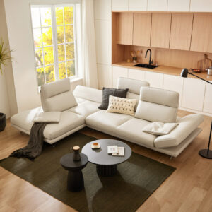 Alternative view of Ghế sofa Signature Swing 4 chỗ góc chữ L có chức năng da bò nguyên tấm cao cấp kèm 2 gối