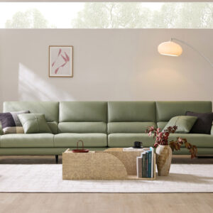 Ghế sofa Rudia 6 chỗ da bò nguyên tấm cao cấp kèm 2 gối