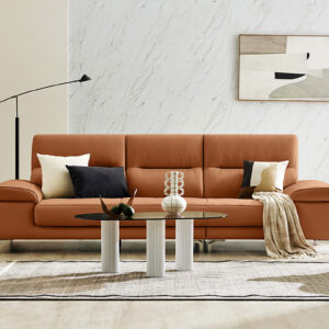 Ghế sofa Nova 3.5 chỗ da bò Italy Piana tự nhiên kèm 2 gối
