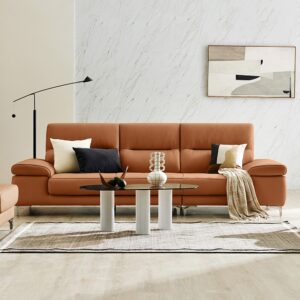 Alternative view of Ghế sofa Nova 3.5 chỗ da bò Italy Piana tự nhiên kèm 2 gối