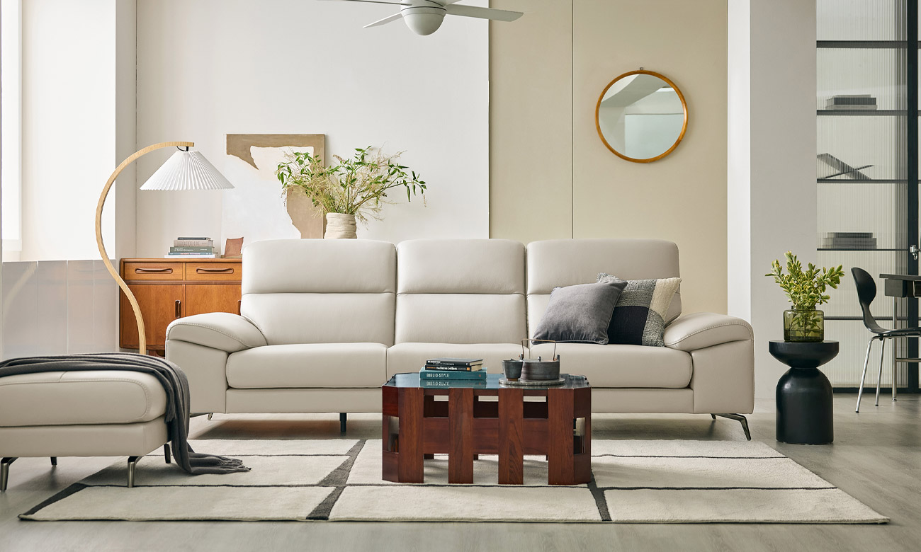 Ghế sofa Draw 3.5 chỗ da bò tự nhiên - sofa da bò thật Draw - ảnh 1 | Ghế Sofa 360