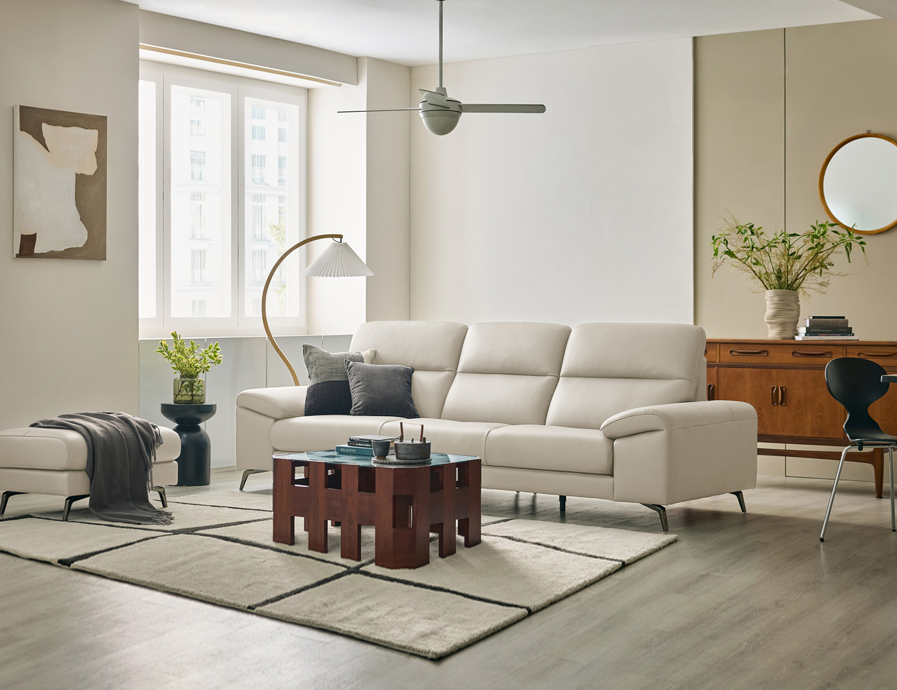 Ghế sofa Draw 3.5 chỗ da bò tự nhiên - sofa da bò thật Draw - ảnh 3 | Ghế Sofa 360