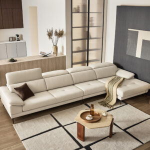 Alternative view of Ghế sofa Rosetti 6 chỗ dạng couch có chức năng da bò nguyên tấm cao cấp