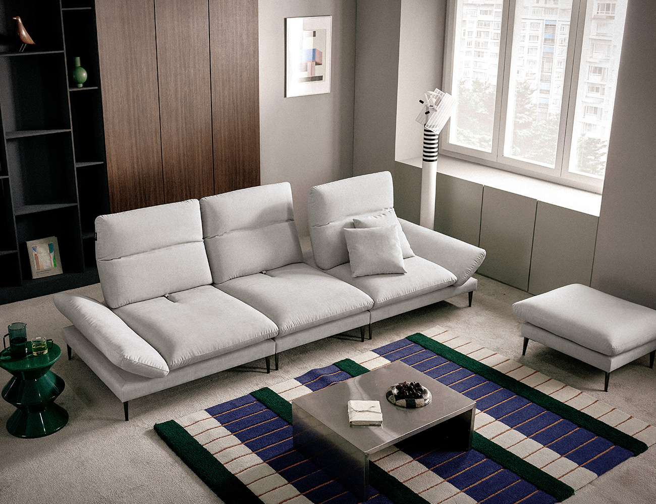 Ghế sofa Molten Multi 4 chỗ có chức năng vải Zenwave kèm 2 gối - ghế sofa bọc nỉ Molten - ảnh 3 | Ghế Sofa 360