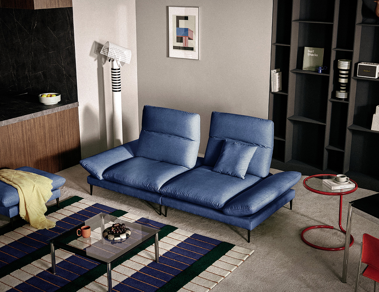 Ghế sofa Molten Multi 3 chỗ có chức năng vải Zenwave kèm 1 gối - ghế sofa bọc nỉ Molten - ảnh 2 | Ghế Sofa 360