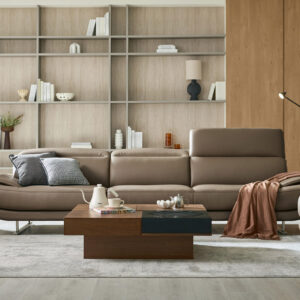Ghế sofa Agnes 4 chỗ có chức năng da bò tự nhiên