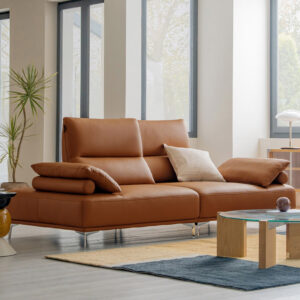 Ghế sofa Orva Swing 3 chỗ có chức năng da bò tự nhiên kèm 2 gối