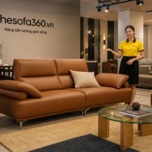 Ghế sofa Orva Swing 3 chỗ có chức năng da bò tự nhiên kèm 2 gối