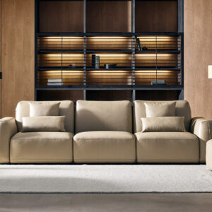 Alternative view of Ghế sofa Armo module 4 chỗ da bò tự nhiên kèm 4 gối
