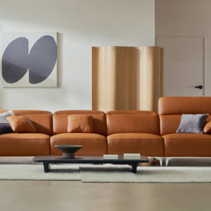 Ghế sofa Signic 6 chỗ có chức năng da bò nguyên tấm cao cấp (bọc da toàn bộ mặt) kèm 2 gối