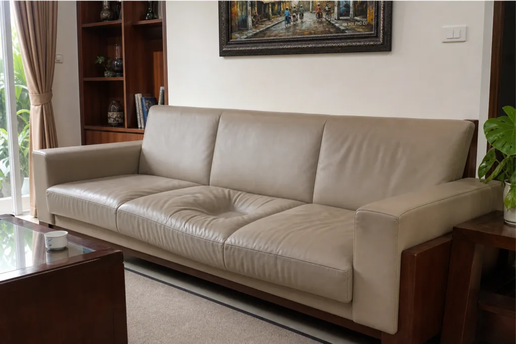 đệm sofa bị xẹp lõm một bên ghế ngồi