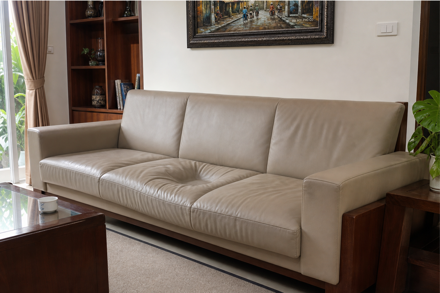 đệm sofa bị xẹp lõm một bên ghế ngồi