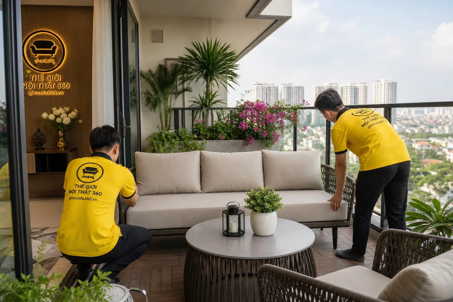 Sofa ban công chung cư chịu thời tiết