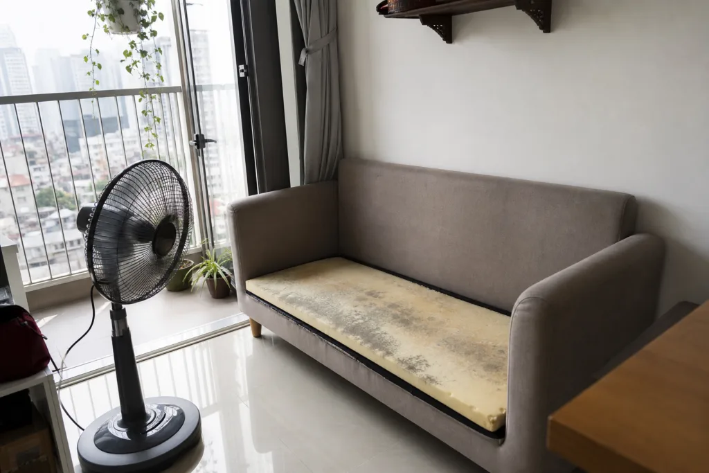 sofa bị ẩm bên trong đệm mút cần sấy khô