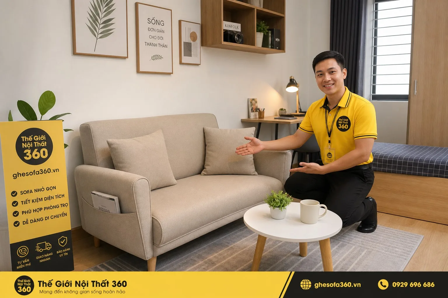 Sofa gọn phòng trọ sinh viên