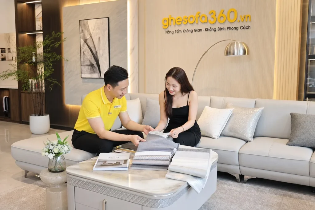 Sofa màu hợp mệnh kim phòng khách