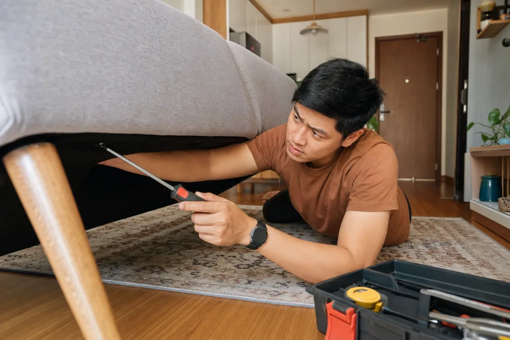 sofa kêu cọt kẹt khi ngồi cần siết khung