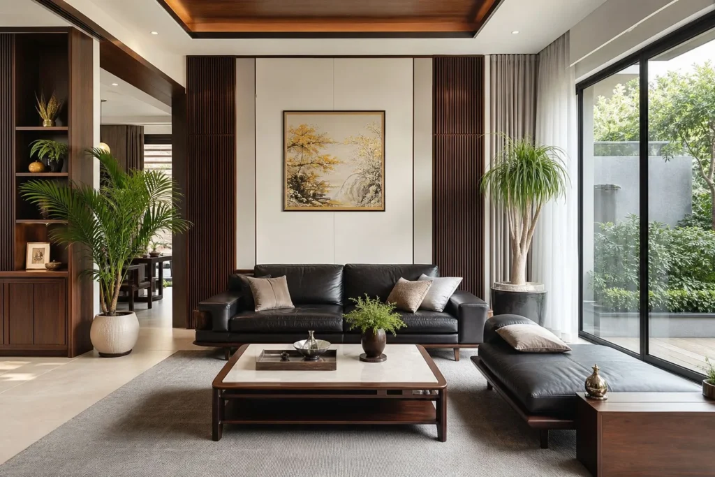 Sofa màu đen phong thủy phòng khách