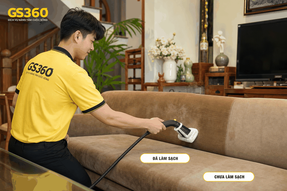 sofa nhung bị xơ mất vân cần phục hồi