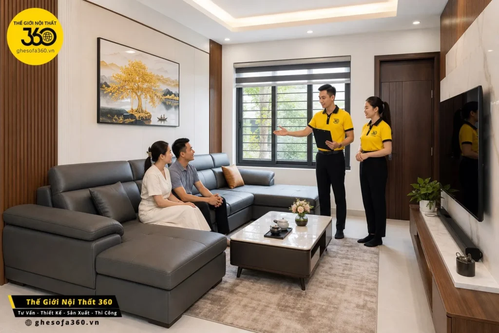Sofa góc L phòng khách hình chữ L