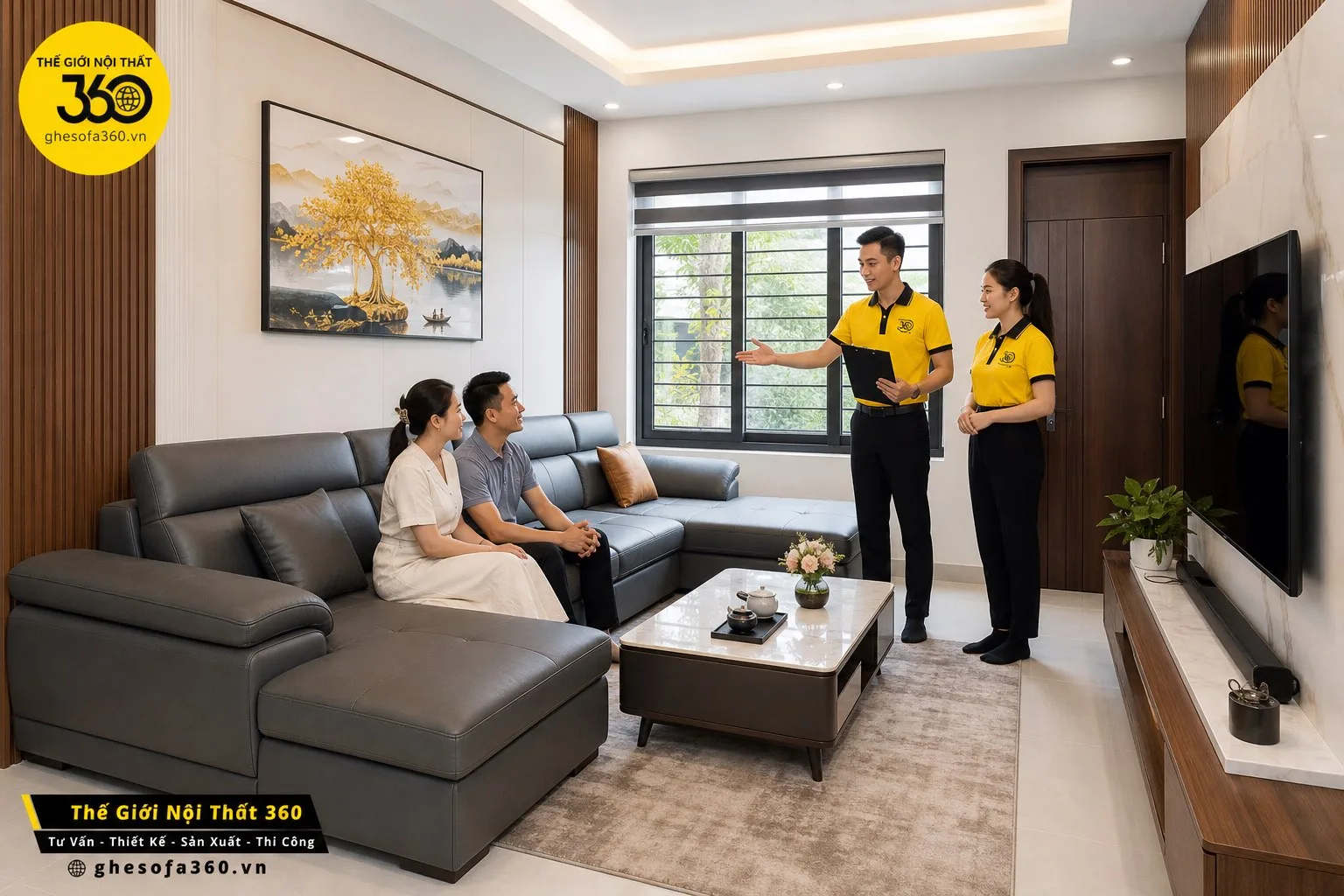 Sofa góc L phòng khách hình chữ L