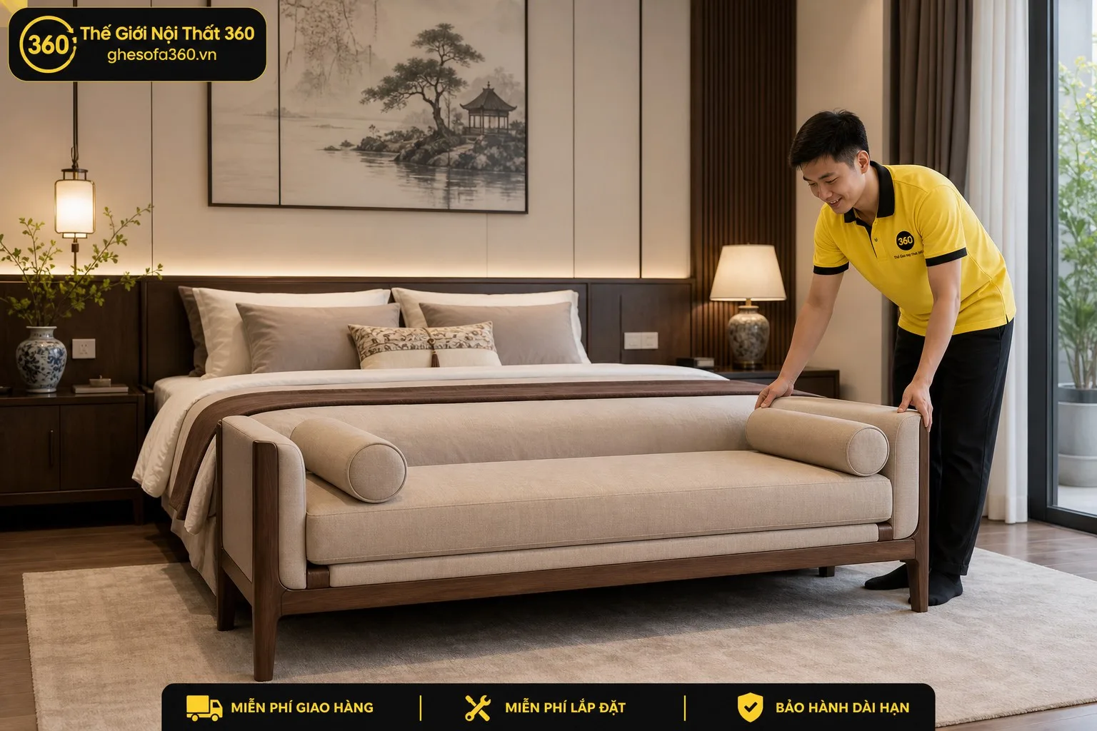 Sofa cuối giường phòng ngủ master