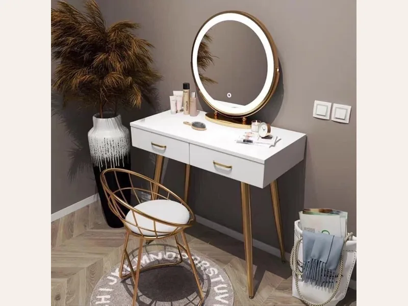 Bàn trang điểm ( combo bàn , gương , ghế ) - bàn trà sofa phòng khách - ảnh 2 thực tế tại showroom Ghế Sofa 360 Hải Phòng