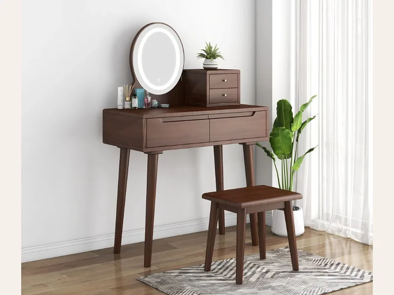 Bộ sản phẩm phòng ngủ 100, gỗ tự nhiên cổ điển cao cấp, hoạ tiết mây tre đan vintage tối giản cho - tủ quần áo gỗ công nghiệp - ảnh 2 thực tế tại showroom Ghế Sofa 360 Hải Phòng