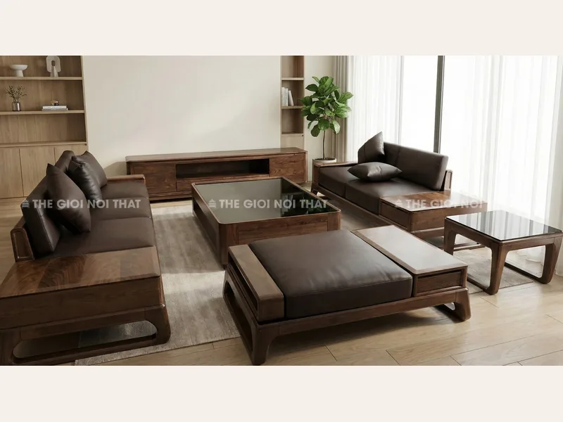Bộ Sofa Gỗ Hương Đá Phòng Khách 3 - sofa Hải Phòng Hà Nội - ảnh 1 thực tế tại showroom Ghế Sofa 360 Hải Phòng