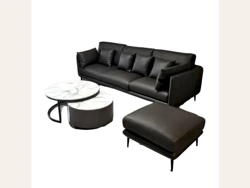 Ghế sofa da hiện đại - R01 - sofa da thật cao cấp - ảnh 1 thực tế tại showroom Ghế Sofa 360 Hải Phòng