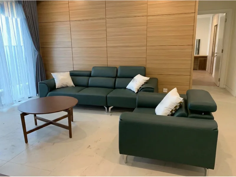 Ghế sofa da phòng khách Hàn Quốc - sofa da thật cao cấp - ảnh 1 thực tế tại showroom Ghế Sofa 360 Hải Phòng