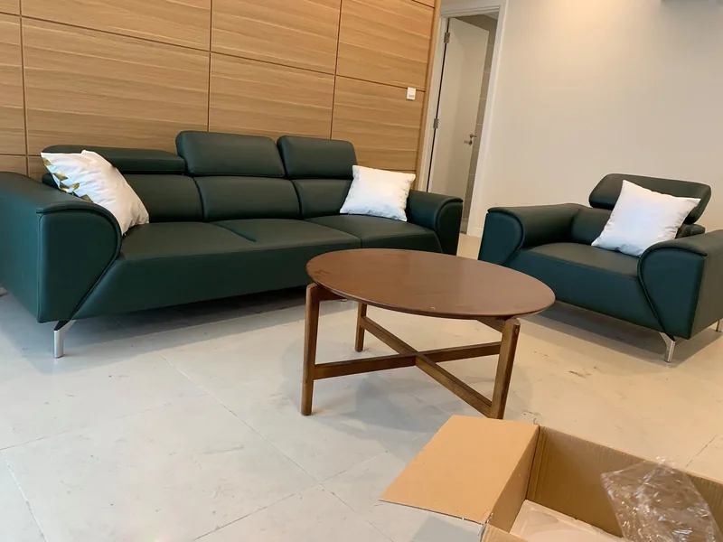 Ghế sofa da phòng khách Hàn Quốc - sofa da thật cao cấp - ảnh 2 thực tế tại showroom Ghế Sofa 360 Hải Phòng