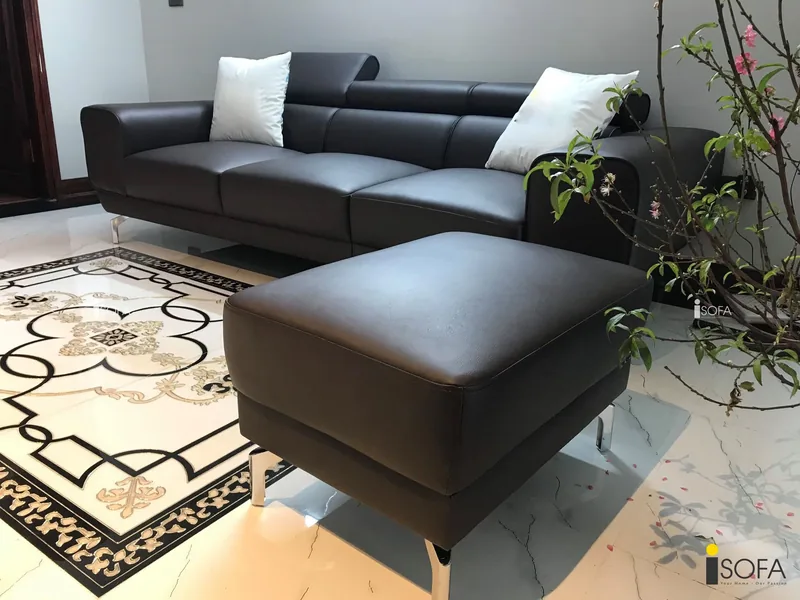 Ghế sofa da phòng khách Hàn Quốc - sofa da thật cao cấp - ảnh 3 thực tế tại showroom Ghế Sofa 360 Hải Phòng